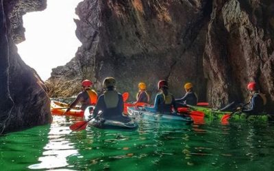 Kayaking in a cave at Baginbun with The Irish Experience